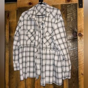 Plaid Button Down Shirt - Gray